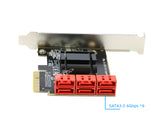 PCIe SATA Card Adapter, RIITOP 6 Port SATA 3.0 PCI-e Expansion Card Adapter Converter ASM1166 Chipset Support SATA 6G RAID0 RAID1 AHCI SPAN