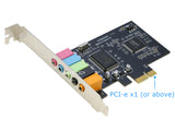 PCI-e Express Audio Sound Card 5.1 Channels CMI8738 Chipset PCIe Audio Card Digital 3D Stereo with Low Profile Bracket for PC Windows 7, 8, 10