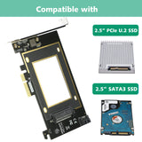U.2 to PCI-e Adapter, RIITOP PCIe 3.0 x4 to 2.5" U.2 (SFF-8639) SSD or SATA3 (6G) to 2.5 SATA SSD Expansion Card