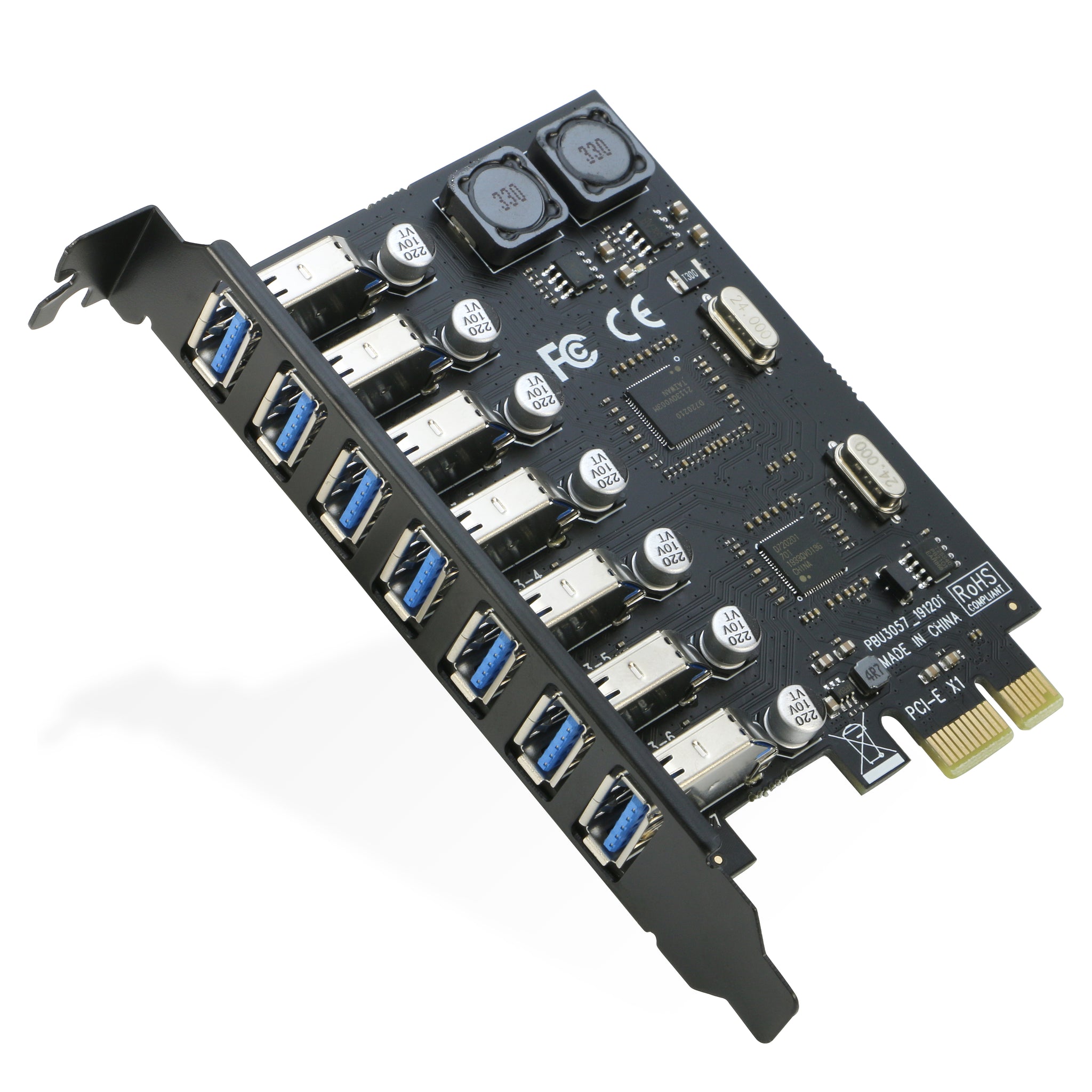 USB 3.0 PCI-e Expansion Card 7Port, RIITOP PCI-e x1 to USB 3.0 HUB Ada