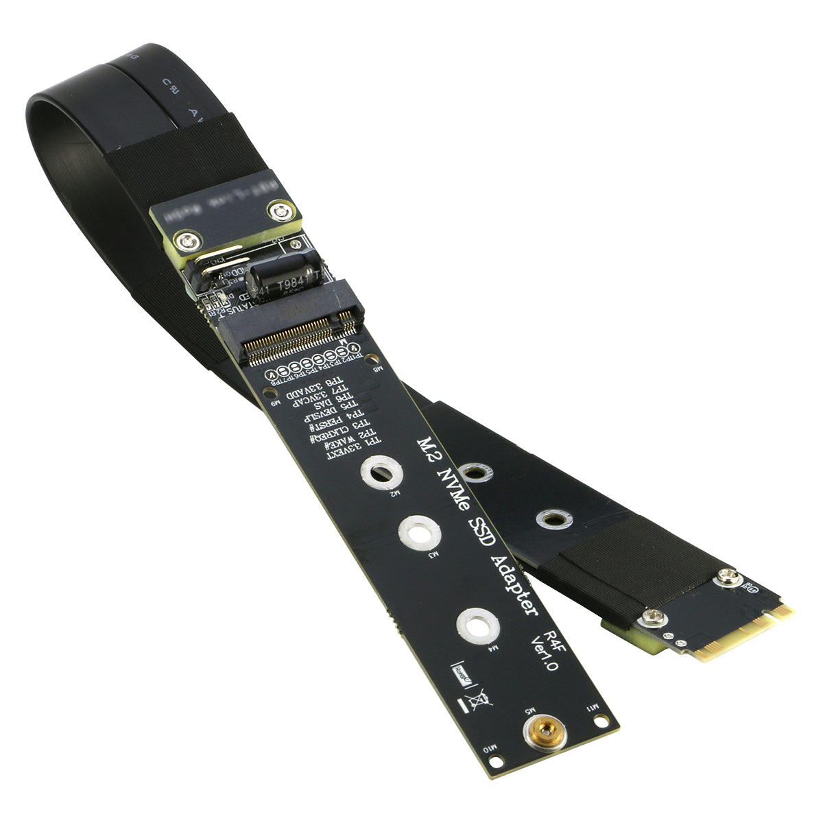 NVMe Extension Cable PCIe M.2 NVMe SSD Riser Adapter Supports PCIE 3.0 ...