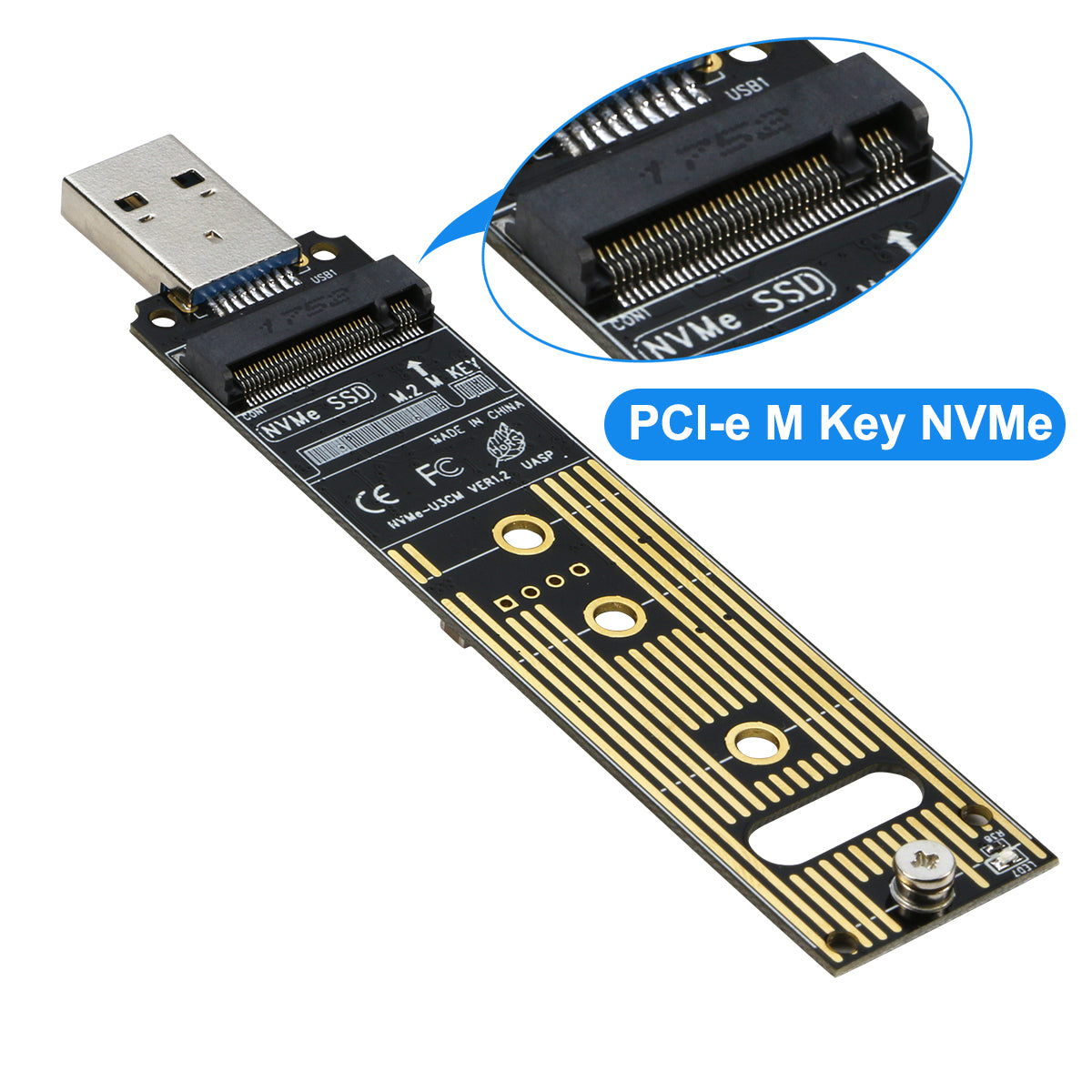 RIITOP PCIe NVMe SSD to USB 3.1 3.0 Type A Adapter For PCIe M Key M.2