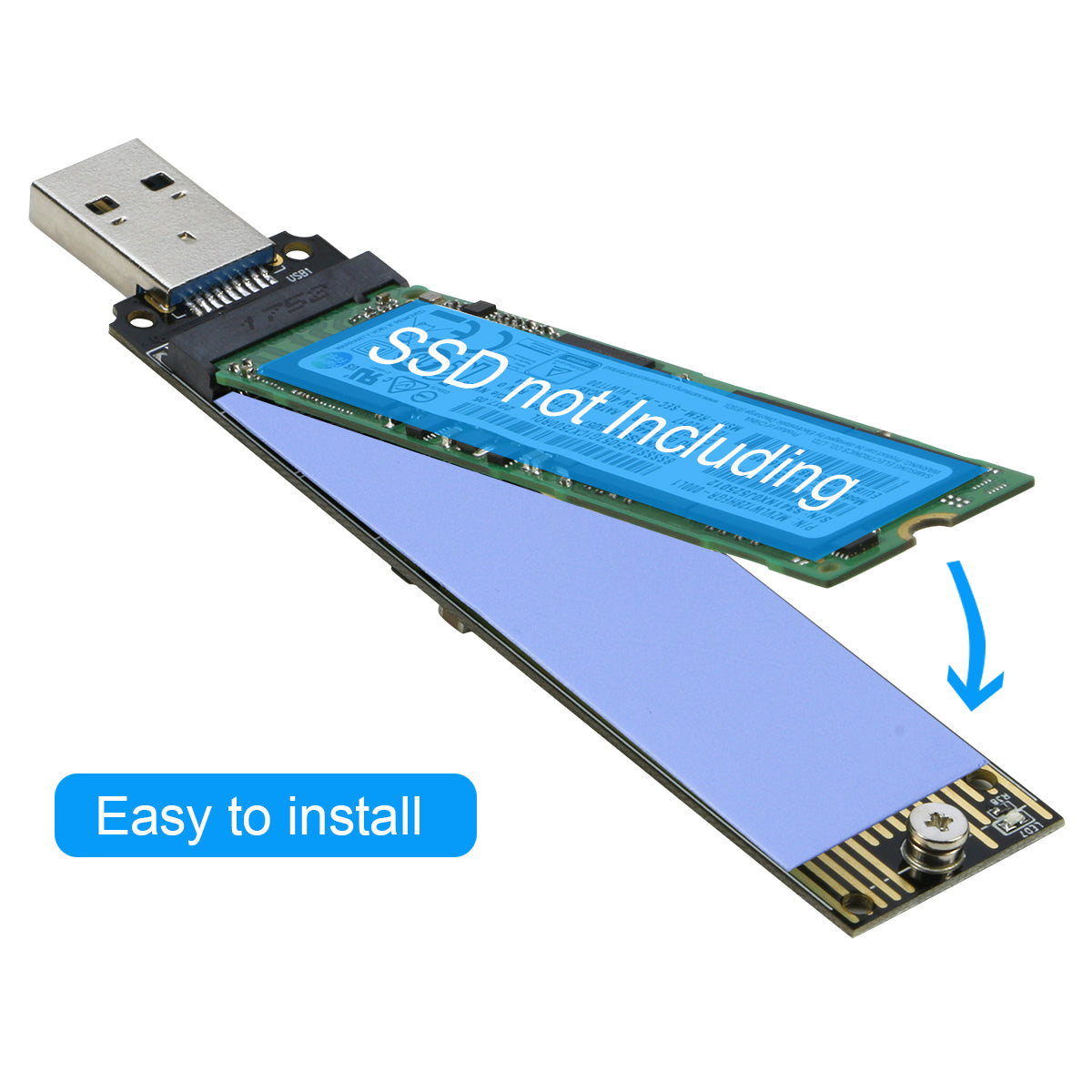  M.2 to USB Adapter, RIITOP NVMe to USB 3.1 Reader Card  Compatible with Both NVMe (PCI-e) M Key SSD & (B+M Key SATA Based) NGFF SSD  : Electronics
