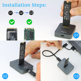 M.2 to USB Docking Station, RIITOP M.2 SSD to USB-C Reader Adapter for Both M.2 (M Key) NVMe SSD and (B+M Key) SATA-Based SSD